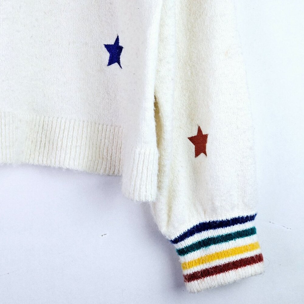 Storia Oversized Baloon Sleeve Rainbow Star Sweater, ST2171, Sz M - Picture 5 of 7